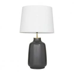 26 in. Grey Stoneware Modern Accent Lamp by Litton Lane