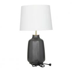 26 in. Grey Stoneware Modern Accent Lamp by Litton Lane 12 26 in. Grey Stoneware Modern Accent Lamp by Litton Lane -Litton Lane Sales gray litton lane table lamps 042436 66 1000