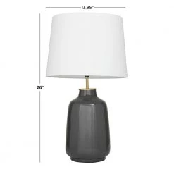 26 in. Grey Stoneware Modern Accent Lamp by Litton Lane 16 26 in. Grey Stoneware Modern Accent Lamp by Litton Lane -Litton Lane Sales gray litton lane table lamps 042436 76 1000