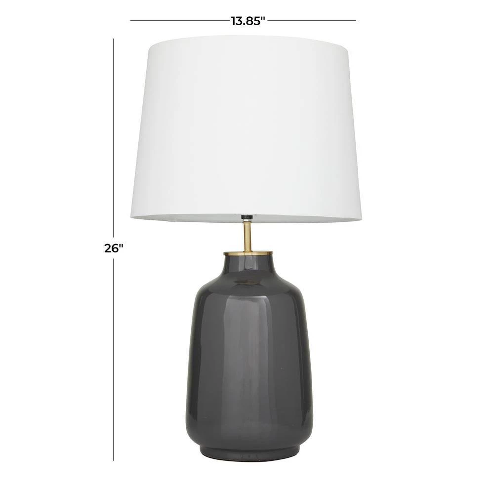 26 in. Grey Stoneware Modern Accent Lamp by Litton Lane 9 26 in. Grey Stoneware Modern Accent Lamp by Litton Lane - Image 7