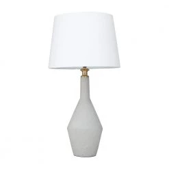 30 in. White Cement Modern Accent Lamp by Litton Lane