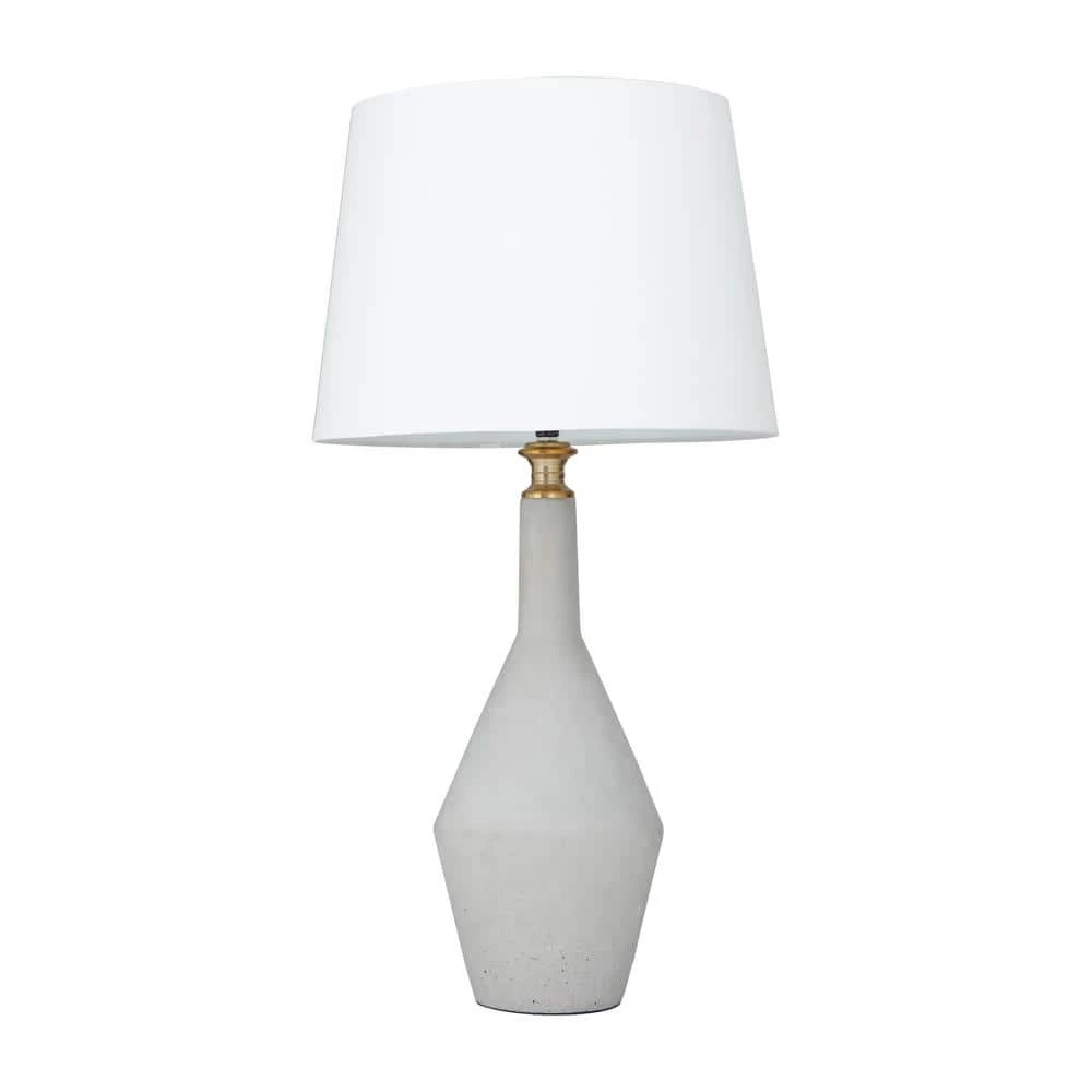 30 in. White Cement Modern Accent Lamp by Litton Lane 3 30 in. White Cement Modern Accent Lamp by Litton Lane