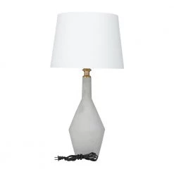 30 in. White Cement Modern Accent Lamp by Litton Lane 12 30 in. White Cement Modern Accent Lamp by Litton Lane -Litton Lane Sales gray litton lane table lamps 042445 66 1000