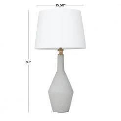 30 in. White Cement Modern Accent Lamp by Litton Lane 16 30 in. White Cement Modern Accent Lamp by Litton Lane -Litton Lane Sales gray litton lane table lamps 042445 76 1000