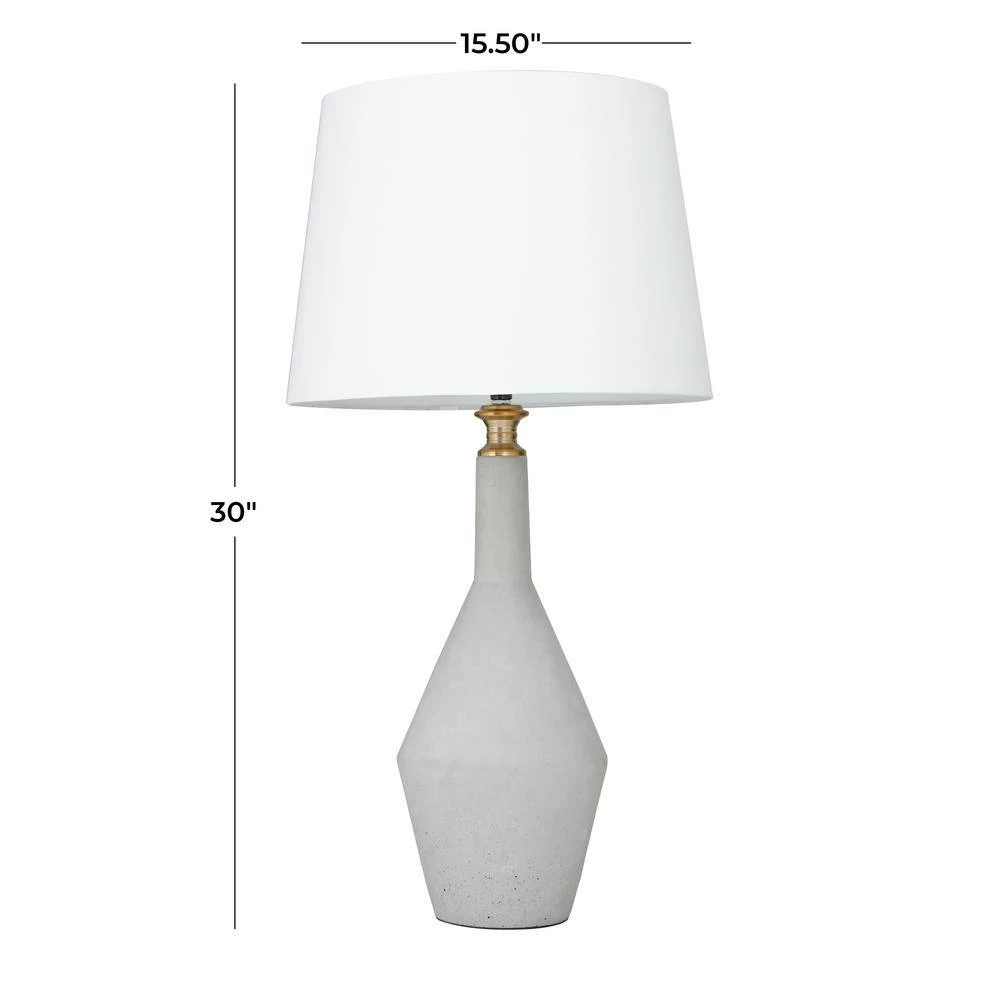 30 in. White Cement Modern Accent Lamp by Litton Lane 9 30 in. White Cement Modern Accent Lamp by Litton Lane - Image 7