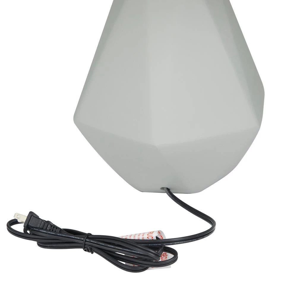 14 in. Light Grey Ceramic Table Lamp by Litton Lane 6 14 in. Light Grey Ceramic Table Lamp by Litton Lane - Image 4