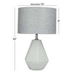 14 in. Light Grey Ceramic Table Lamp by Litton Lane 14 14 in. Light Grey Ceramic Table Lamp by Litton Lane -Litton Lane Sales gray litton lane table lamps 39986 76 1000