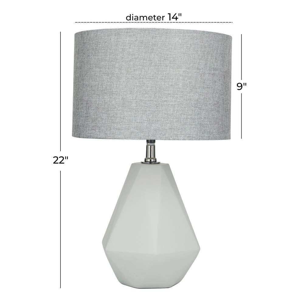 14 in. Light Grey Ceramic Table Lamp by Litton Lane 8 14 in. Light Grey Ceramic Table Lamp by Litton Lane - Image 6