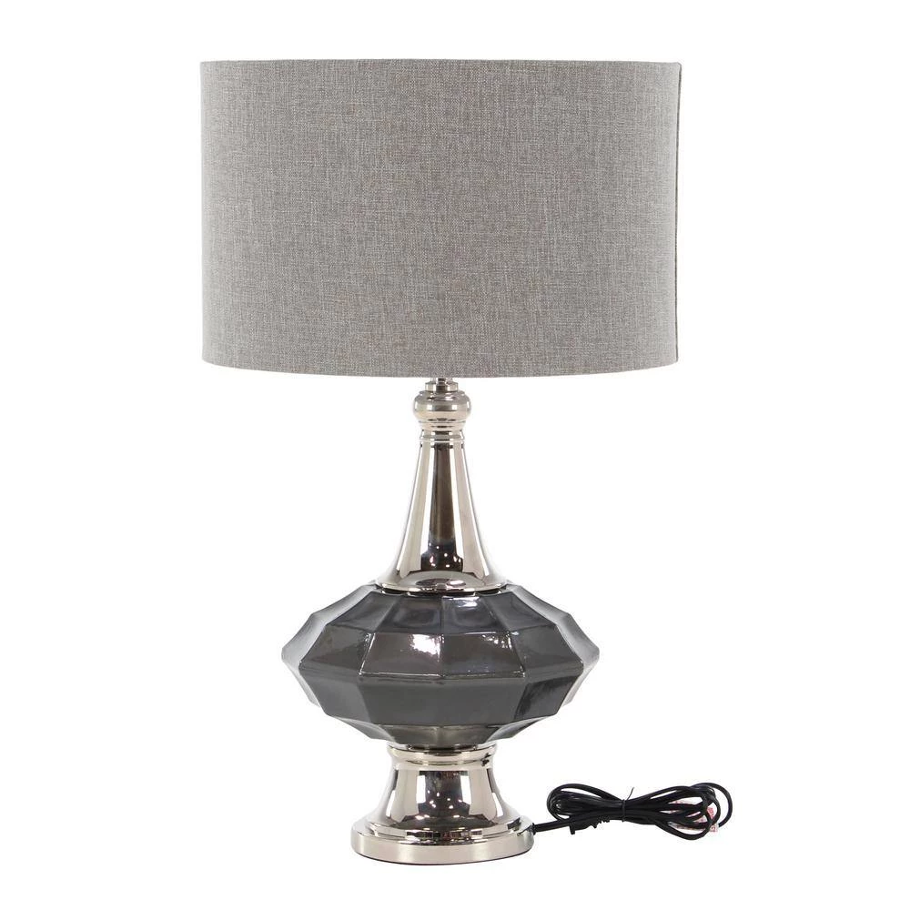 27 in. Silver Glass Table Lamp by Litton Lane 5 27 in. Silver Glass Table Lamp by Litton Lane - Image 3