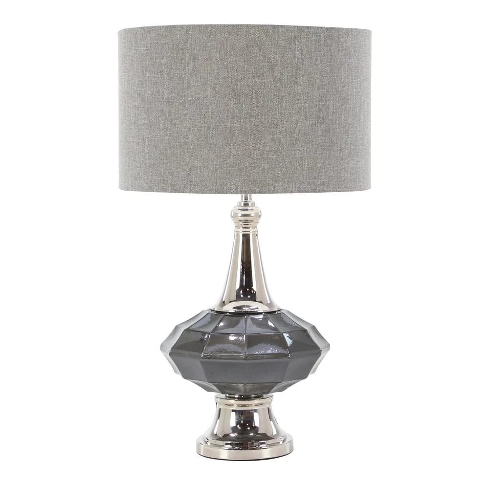 27 in. Silver Glass Table Lamp by Litton Lane 3 27 in. Silver Glass Table Lamp by Litton Lane