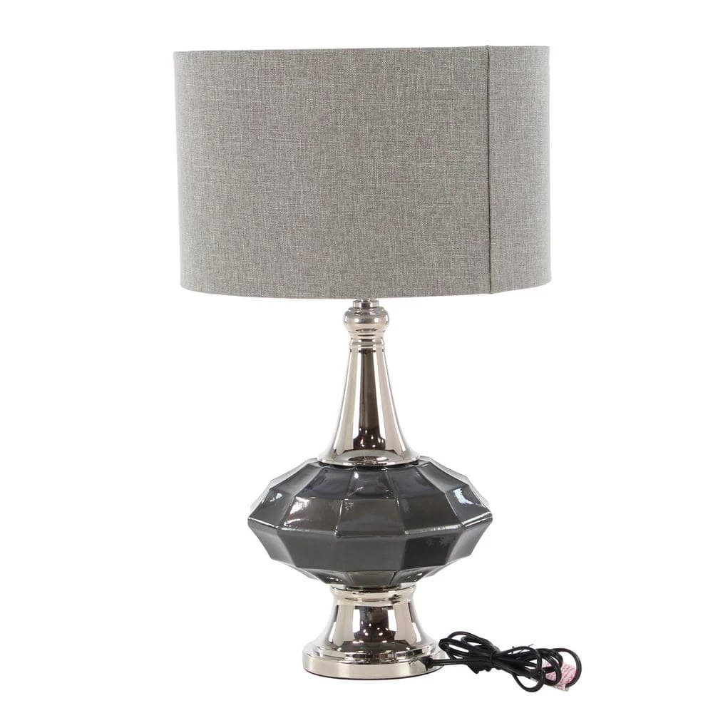 27 in. Silver Glass Table Lamp by Litton Lane 4 27 in. Silver Glass Table Lamp by Litton Lane - Image 2
