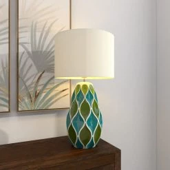 27 in. Green Ceramic Table Lamp by Litton Lane 17 27 in. Green Ceramic Table Lamp by Litton Lane -Litton Lane Sales green litton lane table lamps 60788 1f 1000