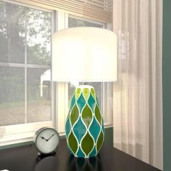 27 in. Green Ceramic Table Lamp by Litton Lane 16 27 in. Green Ceramic Table Lamp by Litton Lane -Litton Lane Sales green litton lane table lamps 60788 4f 1000