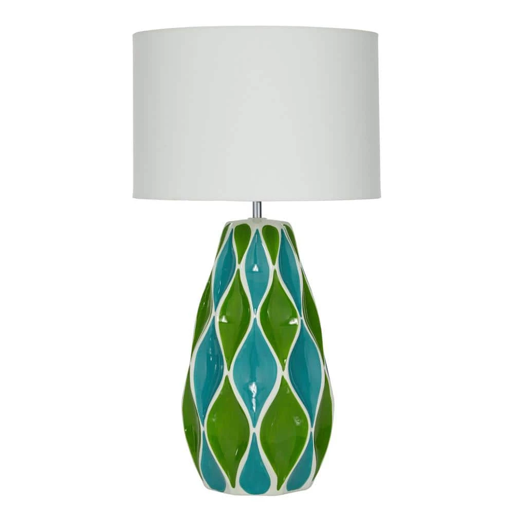 27 in. Green Ceramic Table Lamp by Litton Lane 4 27 in. Green Ceramic Table Lamp by Litton Lane - Image 2