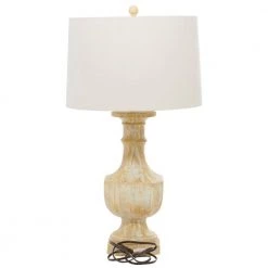 31 in. Beige Coastal Polystone Table Lamp (Set of 2) by Litton Lane 12 31 in. Beige Coastal Polystone Table Lamp (Set of 2) by Litton Lane -Litton Lane Sales light brown litton lane table lamps 33257 66 1000