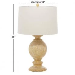 28 in. Beige Coastal Polystone Table Lamp (Set of 2) by Litton Lane -Litton Lane Sales light brown litton lane table lamps 33258 76 1000