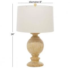 28 in. Beige Coastal Polystone Table Lamp (Set of 2) by Litton Lane -Litton Lane Sales light brown litton lane table lamps 33258 c3 1000