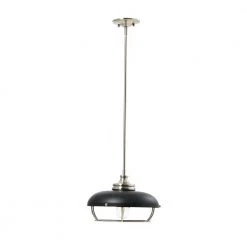 Presley 1-Light Brushed Nickel and Matte Black Caged Metal Pendant Light by Robert Stevenson Lighting 12 Presley 1-Light Brushed Nickel and Matte Black Caged Metal Pendant Light by Robert Stevenson Lighting -Litton Lane Sales matte black brushed nickel robert stevenson lighting chandeliers ec1345 44 1000