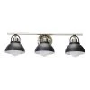 Walsh - 3-Light Matte Black and Brushed Nickel Metal Vanity Light with Shades by Robert Stevenson Lighting