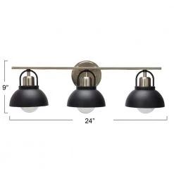Walsh - 3-Light Matte Black and Brushed Nickel Metal Vanity Light with Shades by Robert Stevenson Lighting 14 Walsh - 3-Light Matte Black and Brushed Nickel Metal Vanity Light with Shades by Robert Stevenson Lighting -Litton Lane Sales matte black brushed nickel robert stevenson lighting vanity lighting ec1185c fa 1000