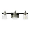 Jameson - 22 in. 3-Light Matte Black and Polished Nickel Vanity Light Metal Seedy Glass by Robert Stevenson Lighting -Litton Lane Sales matte black polished nickel robert stevenson lighting vanity lighting ec1174c 64 1000