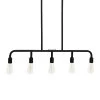 Benson - 5-Light Matte Black Chandelier Frosted Glass and Metal by Robert Stevenson Lighting