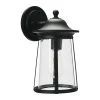 Portside - 1-Light Matte Black Metal Outdoor Wall Cylinder Light with Seedy Glass by Robert Stevenson Lighting -Litton Lane Sales matte black robert stevenson lighting outdoor sconces ec1227 64 1000