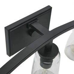 Laguna - 3-Light Matte Black Metal and Glass Vanity Light by Robert Stevenson Lighting 12 Laguna - 3-Light Matte Black Metal and Glass Vanity Light by Robert Stevenson Lighting -Litton Lane Sales matte black robert stevenson lighting vanity lighting ec1181c 1f 1000