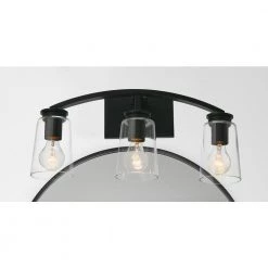 Laguna - 3-Light Matte Black Metal and Glass Vanity Light by Robert Stevenson Lighting 15 Laguna - 3-Light Matte Black Metal and Glass Vanity Light by Robert Stevenson Lighting -Litton Lane Sales matte black robert stevenson lighting vanity lighting ec1181c 31 1000