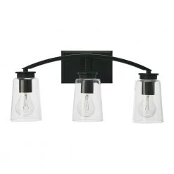 Laguna - 3-Light Matte Black Metal and Glass Vanity Light by Robert Stevenson Lighting 13 Laguna - 3-Light Matte Black Metal and Glass Vanity Light by Robert Stevenson Lighting -Litton Lane Sales matte black robert stevenson lighting vanity lighting ec1181c 44 1000