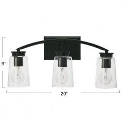 Laguna - 3-Light Matte Black Metal and Glass Vanity Light by Robert Stevenson Lighting 14 Laguna - 3-Light Matte Black Metal and Glass Vanity Light by Robert Stevenson Lighting -Litton Lane Sales matte black robert stevenson lighting vanity lighting ec1181c fa 1000