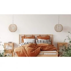 Alaina -1 Natural Paper Rope and Metal Pendant Light, Natural and Antique White by Robert Stevenson Lighting -Litton Lane Sales natural robert stevenson lighting chandeliers ec1238 31 1000