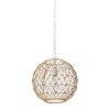 Alaina -1 Natural Paper Rope and Metal Pendant Light, Natural and Antique White by Robert Stevenson Lighting 2 Alaina -1 Natural Paper Rope and Metal Pendant Light, Natural and Antique White by Robert Stevenson Lighting -Litton Lane Sales natural robert stevenson lighting chandeliers ec1238 64 1000