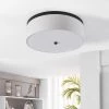 Braxton 20 in. Round White and Black Flush Mount by Bromi Design -Litton Lane Sales off white bromi design flush mount lights b5302b 64 1000