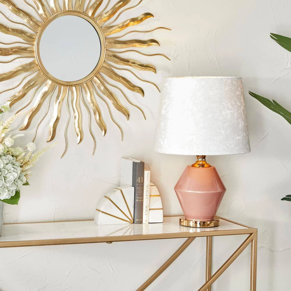 20 In. Pink Polyester Glam Table Lamp by Litton Lane 11 20 In. Pink Polyester Glam Table Lamp by Litton Lane - Image 9