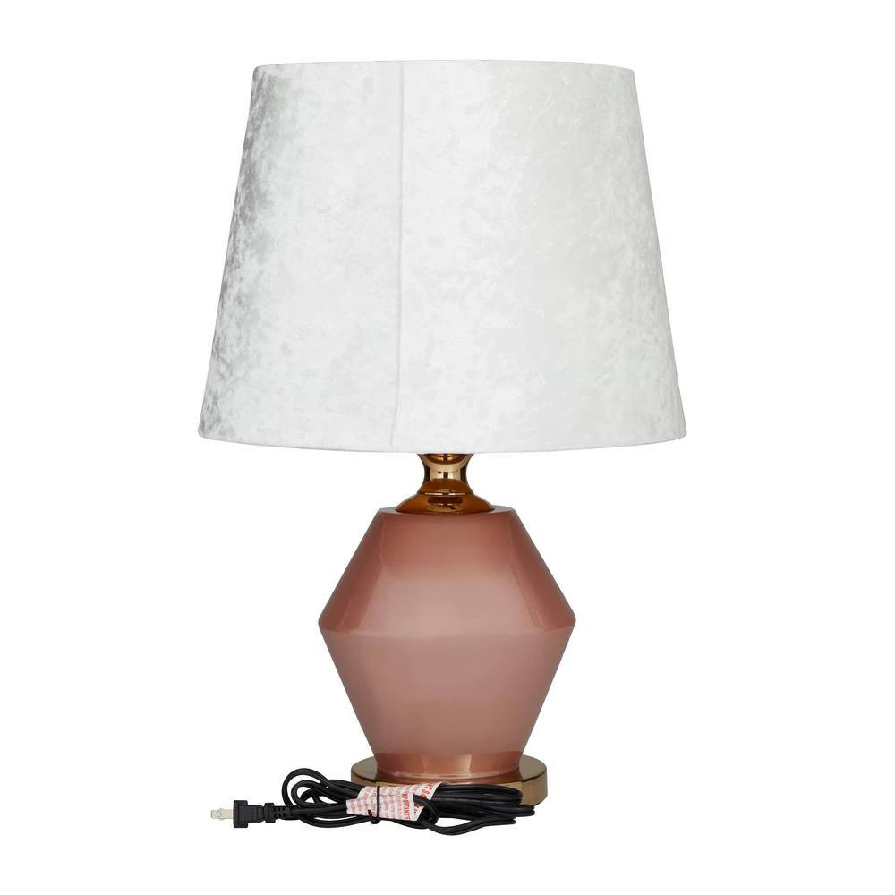 20 In. Pink Polyester Glam Table Lamp by Litton Lane 5 20 In. Pink Polyester Glam Table Lamp by Litton Lane - Image 3