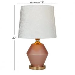 20 In. Pink Polyester Glam Table Lamp by Litton Lane 18 20 In. Pink Polyester Glam Table Lamp by Litton Lane -Litton Lane Sales pink litton lane table lamps 040189 76 1000
