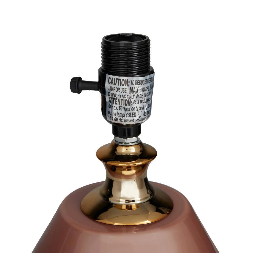 20 In. Pink Polyester Glam Table Lamp by Litton Lane 6 20 In. Pink Polyester Glam Table Lamp by Litton Lane - Image 4