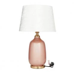 17 In. Pink Polyester Glam Table Lamp by Litton Lane -Litton Lane Sales pink litton lane table lamps 040882 c3 1000