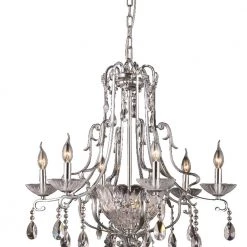 Oxford 8-Light Polished Chrome Chandelier Solid Crystal by Springdale Lighting 8 Oxford 8-Light Polished Chrome Chandelier Solid Crystal by Springdale Lighting -Litton Lane Sales polished chrome springdale lighting chandeliers gh90092 4f 1000