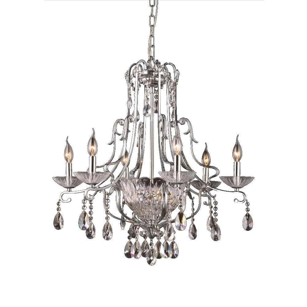 Oxford 8-Light Polished Chrome Chandelier Solid Crystal by Springdale Lighting 3 Oxford 8-Light Polished Chrome Chandelier Solid Crystal by Springdale Lighting