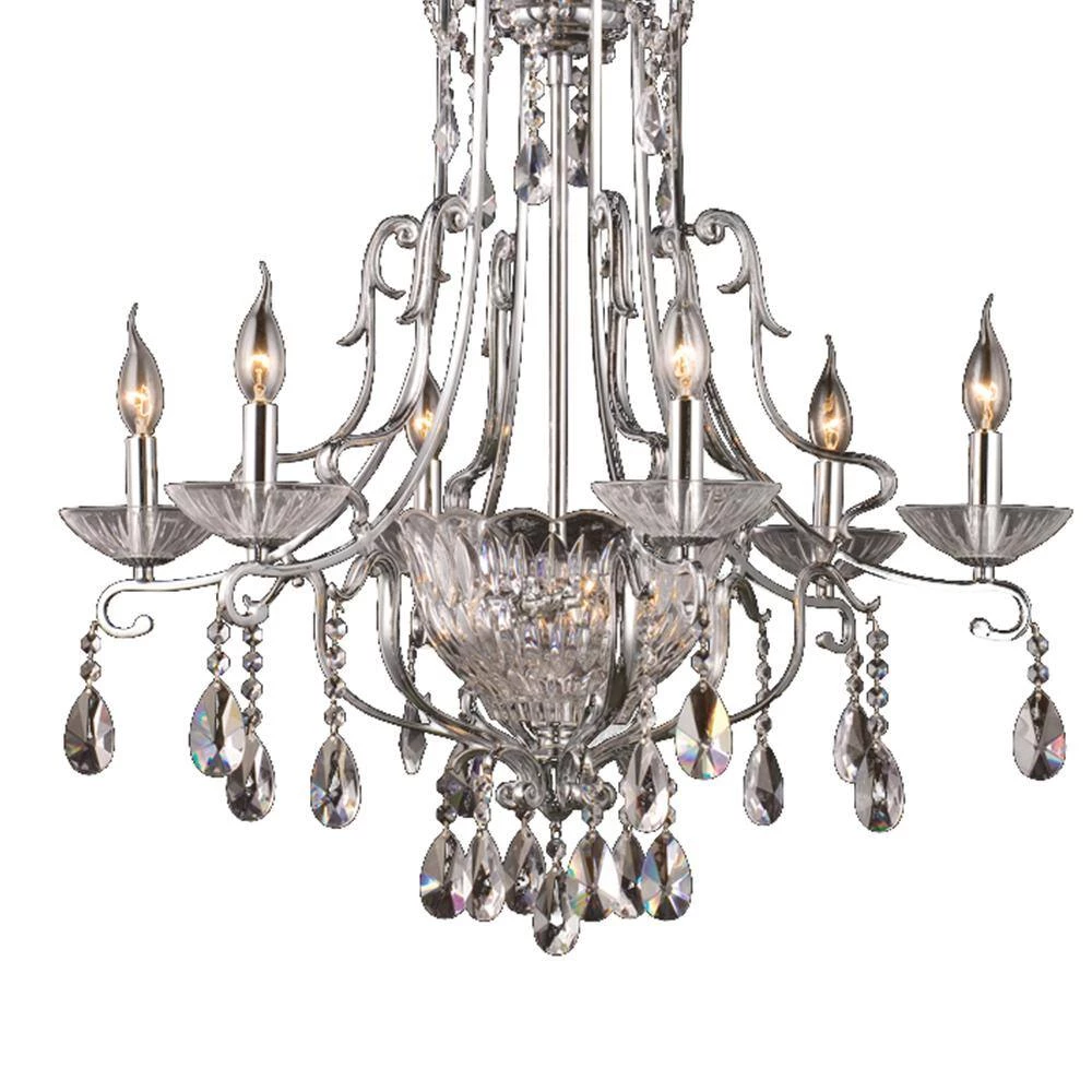 Oxford 8-Light Polished Chrome Chandelier Solid Crystal by Springdale Lighting 4 Oxford 8-Light Polished Chrome Chandelier Solid Crystal by Springdale Lighting - Image 2