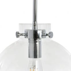 Marson - Polished Nickel Round Glass and Metal Ceiling Pendant Light by Robert Stevenson Lighting -Litton Lane Sales polished nickel robert stevenson lighting pendant lights ec1148b 1f 1000