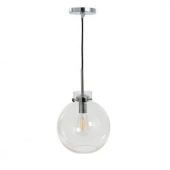 Marson - Polished Nickel Round Glass and Metal Ceiling Pendant Light by Robert Stevenson Lighting -Litton Lane Sales polished nickel robert stevenson lighting pendant lights ec1148b 4f 1000