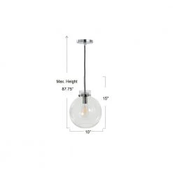 Marson - Polished Nickel Round Glass and Metal Ceiling Pendant Light by Robert Stevenson Lighting -Litton Lane Sales polished nickel robert stevenson lighting pendant lights ec1148b fa 1000