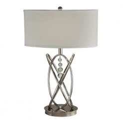 24.5 in. Polished Nickel Table Lamp with Fabric by Springdale Lighting