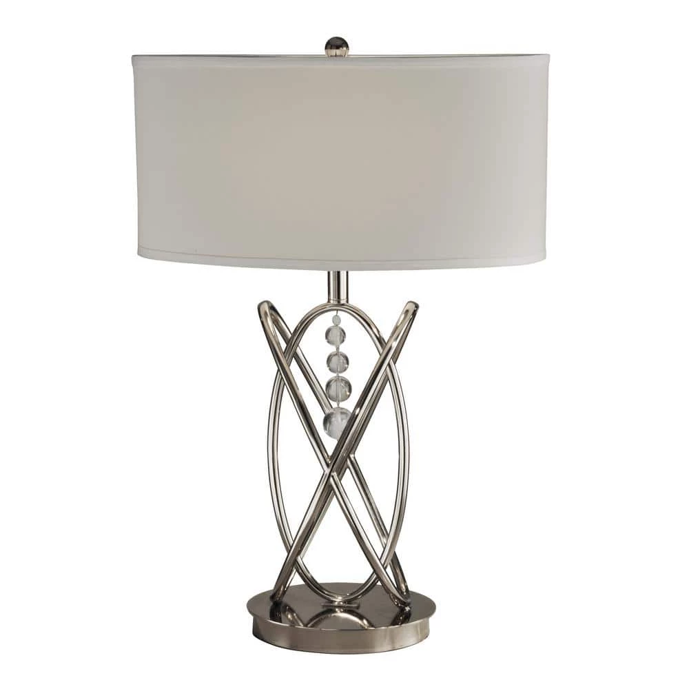 24.5 in. Polished Nickel Table Lamp with Fabric by Springdale Lighting 3 24.5 in. Polished Nickel Table Lamp with Fabric by Springdale Lighting