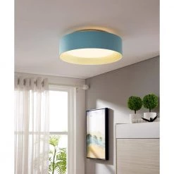Lynch 15.75 in. 3-Light Powder Blue Flush Mount Ceiling Light by Bromi Design -Litton Lane Sales powder blue bromi design flush mount lights b4106bb 1f 1000