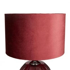 21 In. Red Velvet Glam Table Lamp by Litton Lane -Litton Lane Sales red litton lane table lamps 040052 44 1000