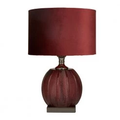 21 In. Red Velvet Glam Table Lamp by Litton Lane